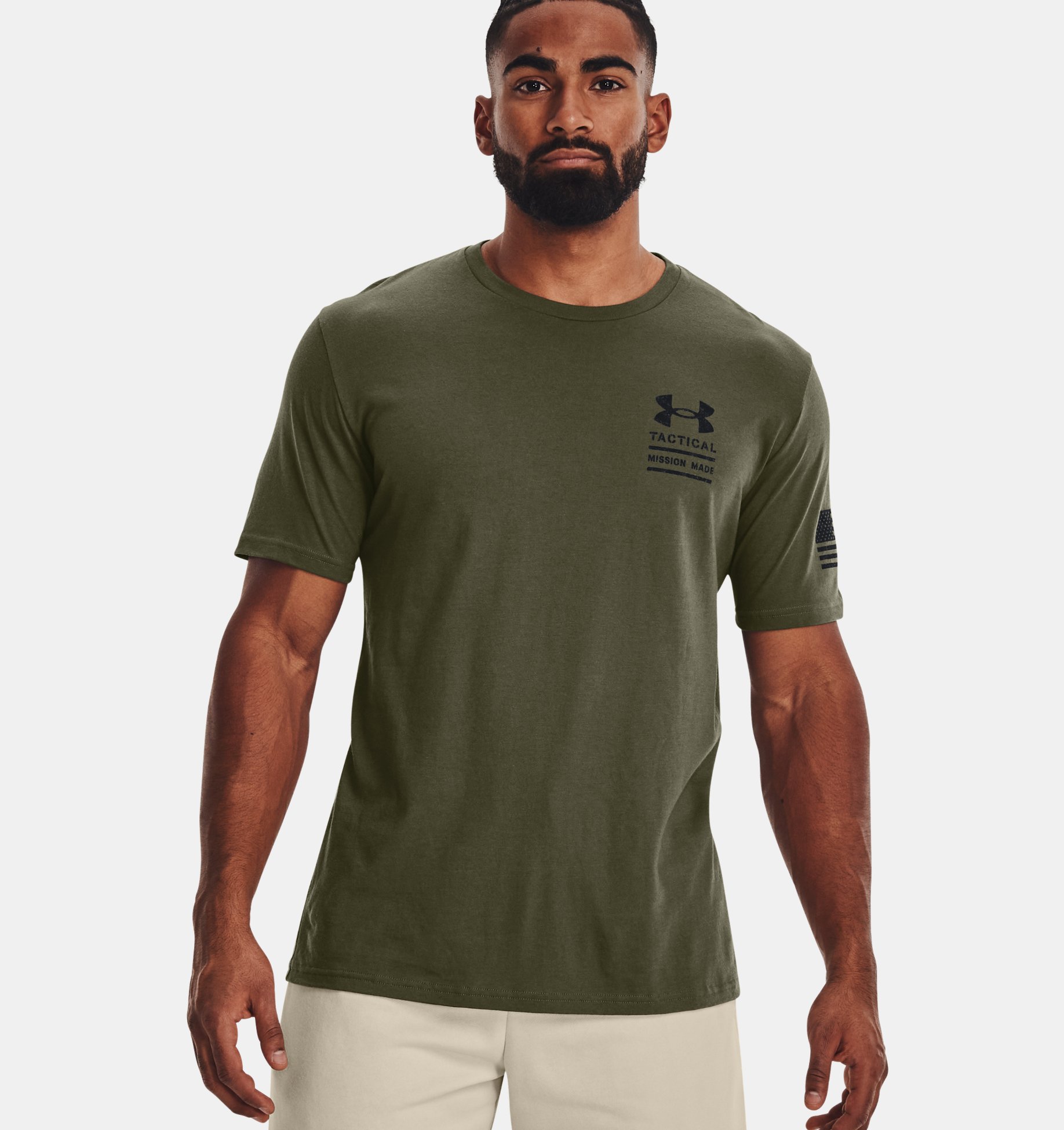 Men's Under Armour Freedom Free & Brave T-Shirt.Size:XL Color:Marine Od Green 